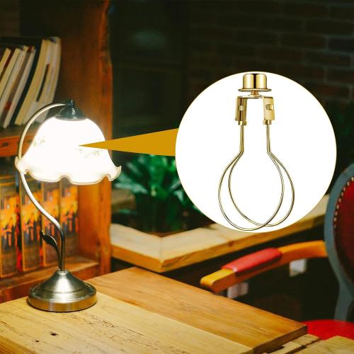 Honoson Bulb Lamp Shade Light Bulb Clip Adapter Includes Finial and Lampshade Levellers for Replacement