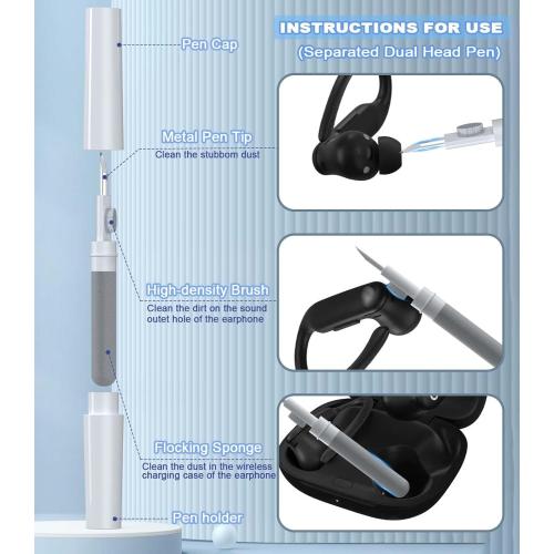 [Upgrade Secure Lock] for Beats Powerbeats Pro 2 2025 Case Cover with Cleaner Kit, AGENTNANO Clear TPU Shockproof Protective Cover with Beats Powerbeats Pro 2 Charging Case with Carabiner-Clear