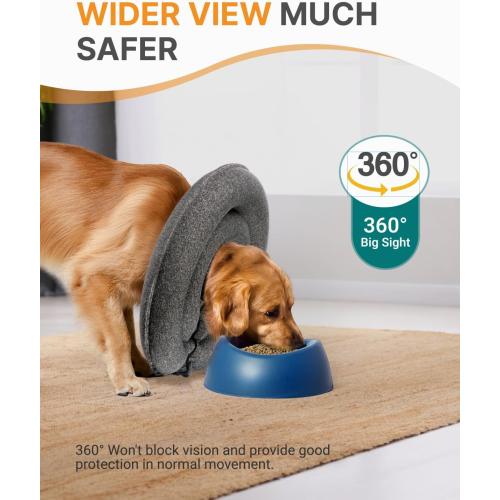 MIDOG Dog Cone Collar for Large Medium Dogs, Soft Inflatable Dog Cone Alternative After Surgery, Adjustable Protective Recovery Cone - Patented Alternative E Collar Does Not Block Vision (Gray,XS)