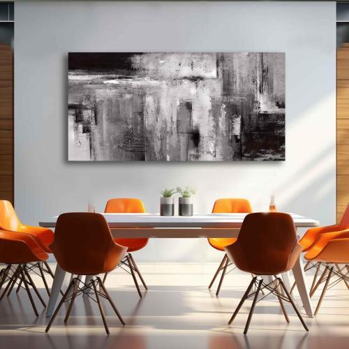 XIANSHOU Black Abstract Wall Art Living Room Decor Painting 29x 58 White Abstract Graffiti Wall Decorations for Bedroom Kitchen Dining Room Office