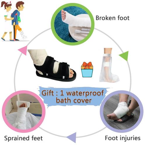 Post Op Shoe for Broken Foot,Adjustable Walking Boots Recovery Cast Shoe Covers,Direct Post Op Recovery Shoe for Stable Ankle Joints,Medical Open-toe Plaster Shoes for Men or Women L