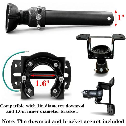 Sloped Ceiling Fan Adapter for Sloped & Vaulted Ceilings up to 45° Ceiling Fan Bracket Mount Kit,Ceiling Fan Mounting Bracket (Black)