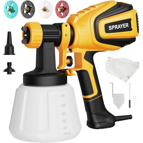 VONFORN Paint Sprayer, 700W Spray Paint Gun with 4 Nozzles & 3 Patterns