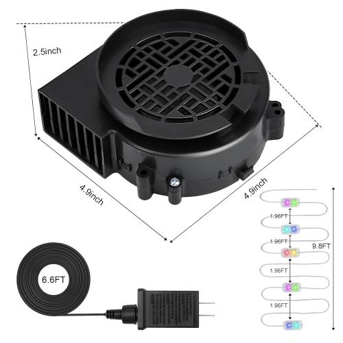 12V 1.2A Inflatable Replacement Motor for 5-9FT Halloween Christmas Inflatables Air Blower Fan with 5 LED Light Fans 1.5A Adapter Outdoor Blow Up Fan Blower Parts for Inflatables Yard Decorations