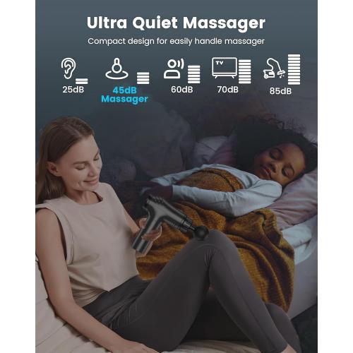 AYURA Massage Gun Deep Tissue, Muscle Massager Gun for Pain Relief, Percussion Massage Gun with 30 Speeds & 6 Heads, Portable Handheld Back Massage Gun for Athlets Men Women