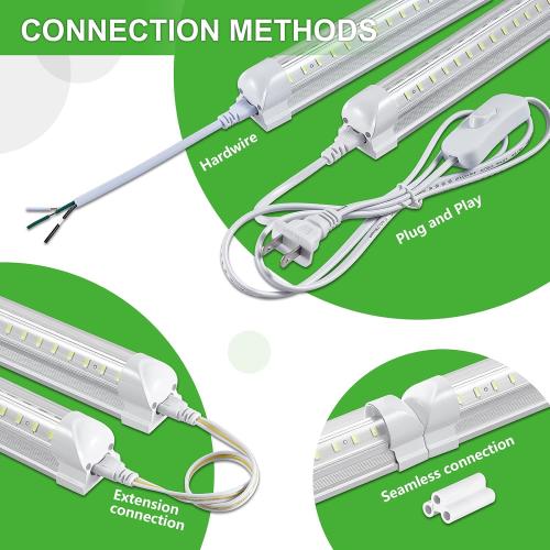 8Pack 4FT LED Shop Light Garage Lights,50W 6000K 7500LM White Light,Hanging/Surface Mount,T8 4FT Tube Lamp for Warehouse Workshop Basement,Linkable LED Shop Lights,Plug and Play