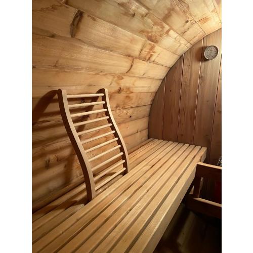 Sauna Backrest Ergonomic S-Shape Support Backrest, Canadian Hemlock Wood Sauna Accessories for Barrel and Infrared Sauna, Pack of 1, Small, 13 W*20.47 H