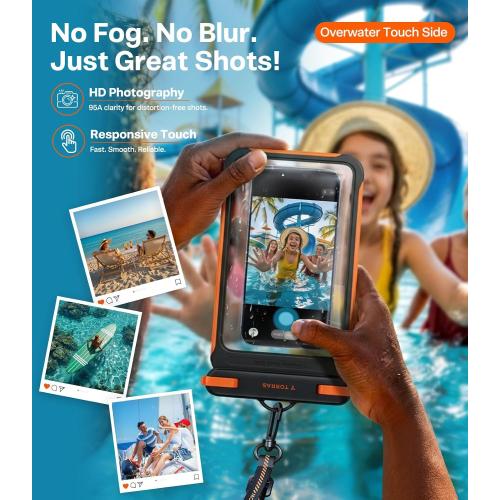 TORRAS IPX8 Waterproof Phone Pouch Floating, Underwater Screen Touchable