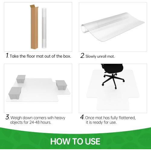 Office Chair Mat for Hardwood Floor, 48 x 36 Clear Desk Chair Mat for Hard Floors, Easy Glide Computer Chair Floor Mat for Home Office Rolling Chairs