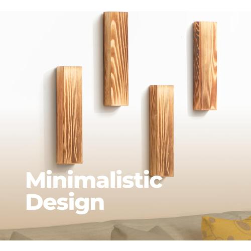 4 Pack Wood Wall Planter for Indoor Plants - Modern Farmhouse Living, Bathroom & Bedroom Wall Decor - Hanging Wooden Pocket Wall Vase for Faux Dried Flowers - Boho Wall Plant Holder - Wood Wall Decor