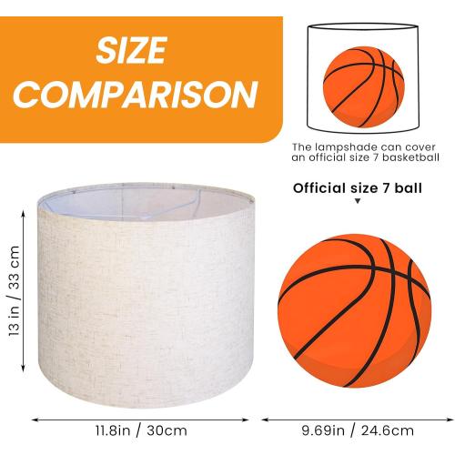 Modern Drum Lamp Shade – 11.8x11.8x13 Beige Linen Lampshade with Spider & E26 to E12 Fitter for Table and Floor Lamps