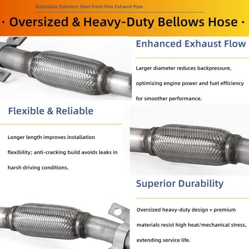 HE01F Flex Exhaust Pipe Direct Fit for 2000-2006 Hyundai Elantra 2.0L | Flex Exhaust Pipe, New Stainless Steel Replacement, California Emissions Compliant, Easy Install Matches OE#28610-2D390