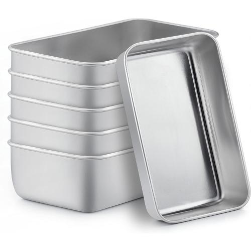 TeamFar Loaf Pans for Baking, 9 × 5 Inch Stainless Steel Loaf Bread Pans Tins for Homemade Bread/Brownies, Healthy & Sturdy, Oven & Dishwasher Safe - Set of 6