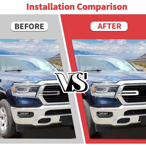 Jimen Compatible with Dodge Ram 2018-2025, 2PCS Front Grille Cover Exterior Trim Accessories (White)