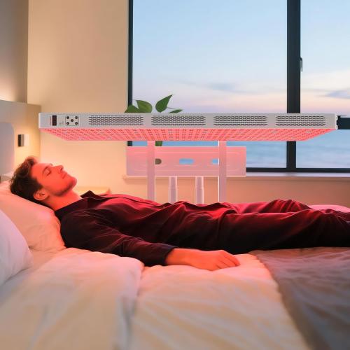 Red Light Therapy Full Body Panel, 480/630/660/810/830/850/1060nm 7 Wavelengths Blue Red Near Infrared Light Device with 300 Dual Chip Clinical Grade LEDs, Remote Control, Timer, BO-1500