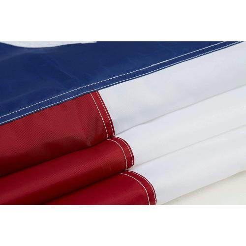 Homissor Texas Flag 4x6 Feet - Embroidered Star Sewn Stripes Outdoor Heavy Duty 210D Oxford Nylon Flags Vivid Color - Canvas Header Brass Grommets and 4 Stitch Hemming USA Flag