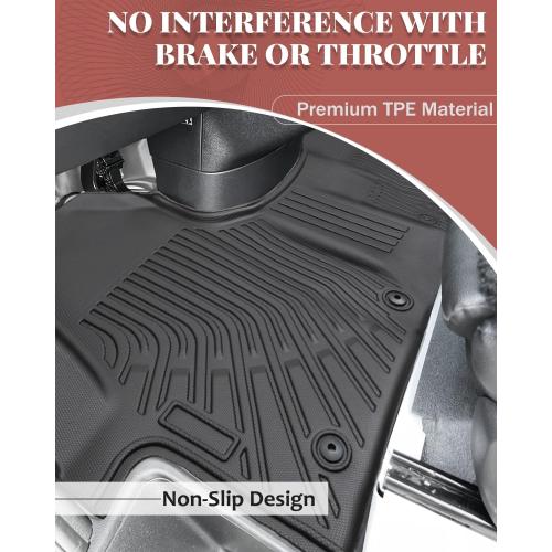 Icyhaws® Floor Mats for Mercedes Benz Sprinter 2500/3500 2019-2025 With 1st Row Bucket Seats, All-Weather TPE Rubber Car Mats, Driver & Passenger Floor Liners Accessories for Sprinter Cargo Van Models