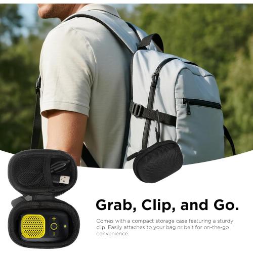 Wearable Bluetooth Speakers, Clip On Wireless Jobsite Speaker - Yellow