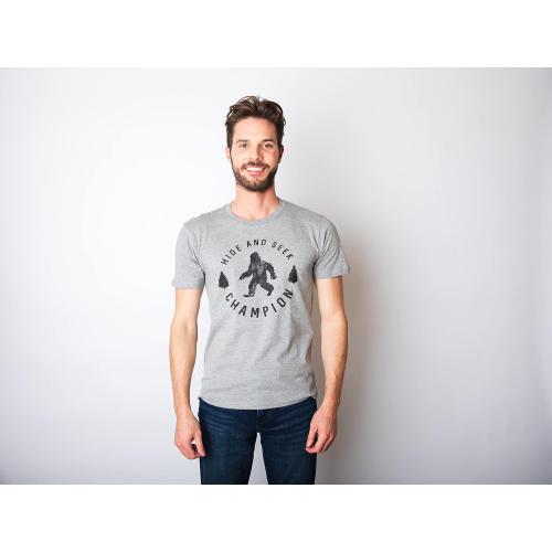 Size 3XL .Crazy Dog T-Shirts Hide and Seek Champion Funny Bigfoot Graphic Sarcastic Tee