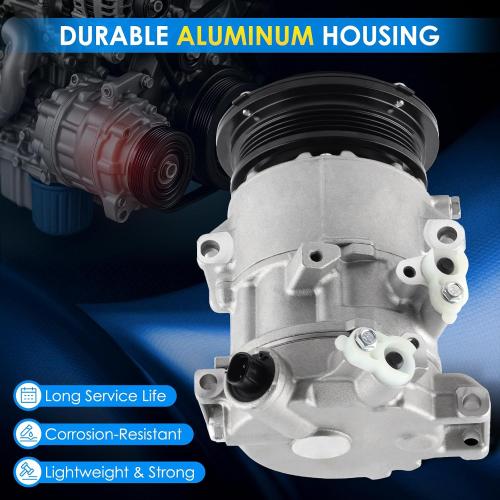 Car A/C Compressor Fit for Toyota Camry 2.4L L4 2009, Camry 2.5L L4 2010-2011 Automotive Replacement AC Compressor 158380, 8831006390, 8831033290 A/C Compressor for Car CO 11270C