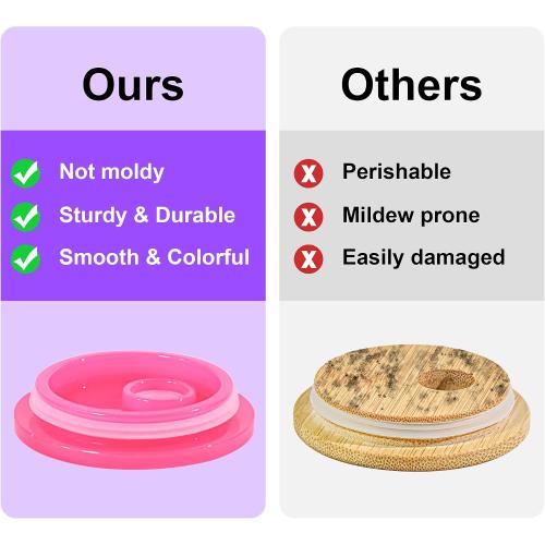 8 Pcs Acrylic Lids for 16 oz Glass Cups Plastic Tumbler Replacement Lids Spill Proof Reusable Glass Cup Lid for Beer Can Iced Coffee Cups Drinking Glasses - Multi-Colored