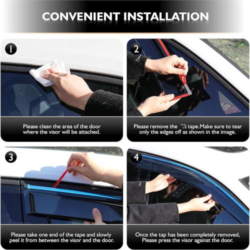 Shatterproof Out-Channel Window Deflectors for Honda CR-V (CRV) 2017-2022, Rain Guards, Window Visors for Cars, Vent Deflector, Car Accessories, 6 pcs (for CRV 17-22 6-Piece Chrome)