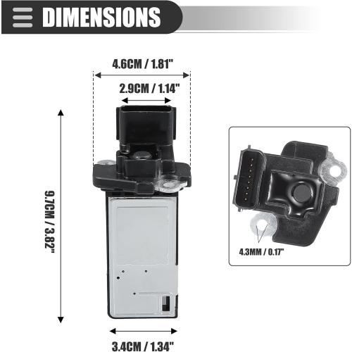 Motoforti Air Flow Sensor Meter, MAF Sensor Airflow Replacement, for Chevrolet Malibu 2016-2022, ABS, NO.23366103, Black