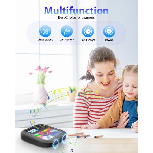 Portable-CD-Player with Bluetooth - Rechargeable with FM Transmitter, Dual Speakers, Headphones and AUX Use for Car Travel Home