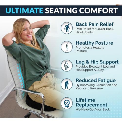 ComfiLife Doctor Recommended Seat Cushion - Premium Gel & Memory Foam Office Chair, Car Seat, Lifting Cushion - Chair Cushions for Back & Sciatica Relief - Seat Cushions for Office & Desk (Black)