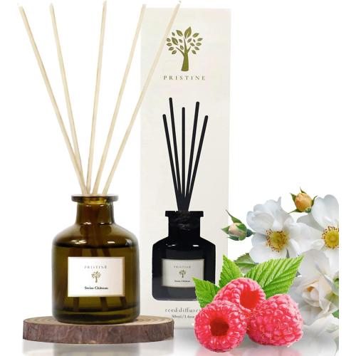 PRISTINE Swiss Château/Inspired by Hilton Reed Diffuser - Home & Bathroom | Fresh Cut Rose, Tangerine, Cedarwood Oil Reed Diffuser Set | Oil & Reed Diffuser Sticks, Home & Office Decor, Fragrance Gift