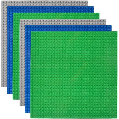 Lekebaby Classic Baseplates Building Base Plates for Building Bricks 100% Compatible with Major Brands-Baseplates 10 x 10,Age 3 and up, Pack of 6