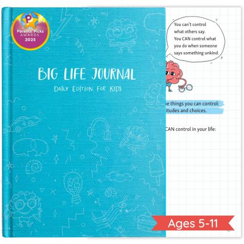 Big Life Journal - Daily Journal for Kids - A Growth Mindset Workbook for Children – Interactive Journal and Goal Planner for Kids – Daily Guided Journal for Children, Blue