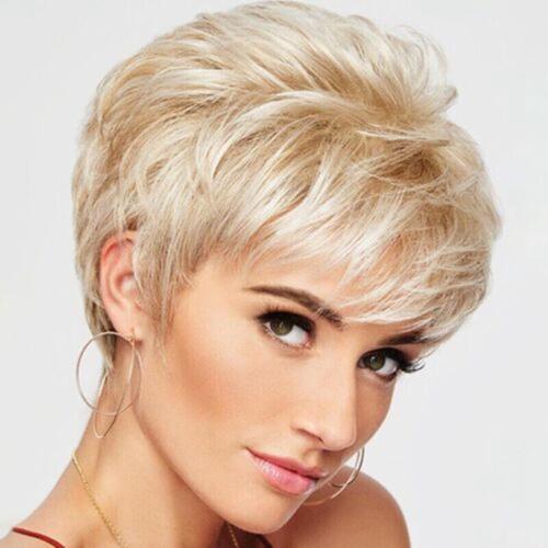 Womens Wigs For White Women Short Curly Hair Wigs Short White Wig Closure Wig With Bangs Black Wig Cosplay Wig, H-Blonde