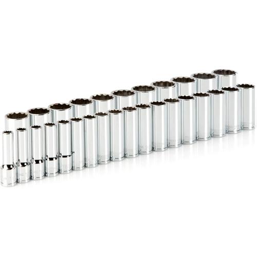 TEKTON 1/2 Inch Drive Deep 12-Point Socket Set, 29-Piece (10-38 mm) | SHD92016