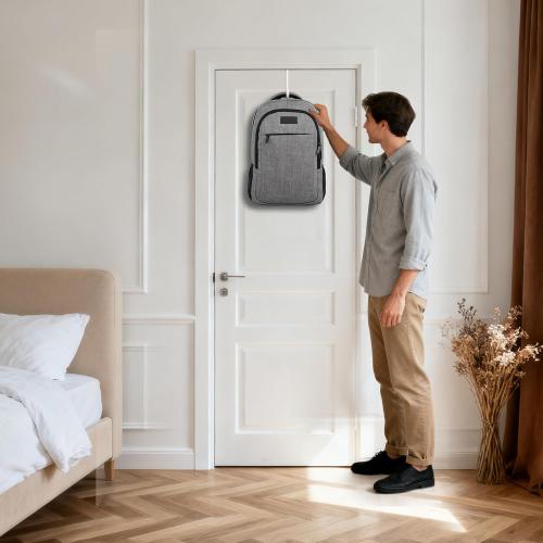 Over the Door Hooks 4Pcs L=5.5 Fit 1 3/8 Door Steel with White Rubber Coating Hanging Towel Robe Clothing Hanger for Bathroom Room Wreath Ironing Board Holder Cute Thin Single Heavy Duty