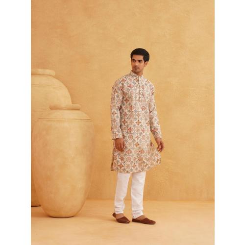 Sojanya 7XL (Since 1958 Men'S Cotton Blend Printed Only Long Kurta