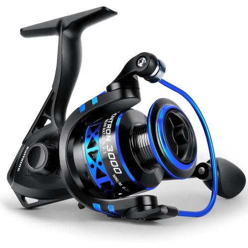 KastKing Centron & Centron Lite Spinning Fishing Reels, Collapsible Handle | Max Drag: 17.5 lb, 9 1 BB, 13.9 oz, CNC Aluminum Spool, 5.2:1 Gear Ratio, Freshwater & Saltwater, Fishing Gifts for Men