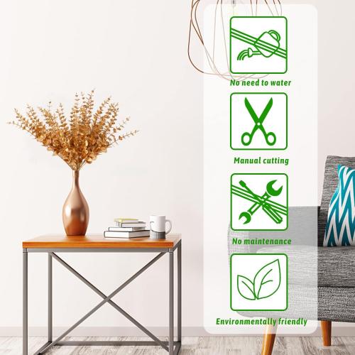 FOIMAS Gold Artificial Eucalyptus Stems,36pcs Faux Eucalyptus Branches Leaves Decor for Floral Arrangement Wedding Bouquet Home Decoration