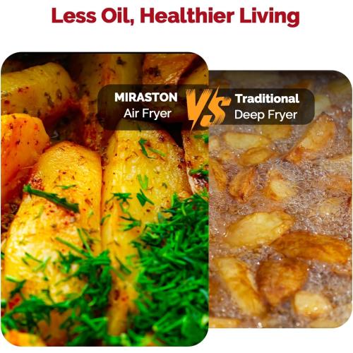 Air Fryer, 8.5QT Family Size Digital Air Fryers, BPA-Free, Smart Touchscreen with 8-Preset, Air Frying, Reheat Leftovers, Party Food, Fast Cooking, Dishwasher-Safe, Stainless Steel
