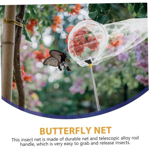 Outdoor Retractable Butterfly Catching Net Alloy Handle Mesh Design Lightweight Catcher for Fishing and Observation