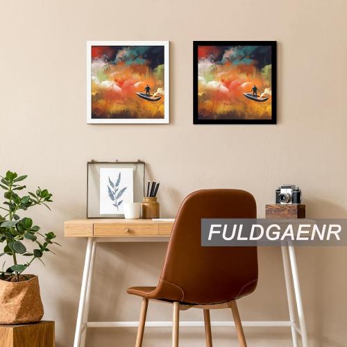 FULDGAENR 4x4 Picture Frame Set of 4, Black Frames for 4 x 4 Inch Photo Poster Certificate, High Transparency Wall/Tabletop Frame with Horizontal Vertical Display (4 Pack | Black | 4x4)