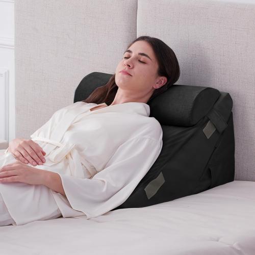 3PCS Soze 9&12 Color Black Wedge Pillow Set for After Surgery, Adjustable 9&12 Inch Bed Wedge Pillow for Sleeping, Incline Pillow Wedge for Headboard, Post Surgery, Acid Reflux, Neck&Back Support, Black