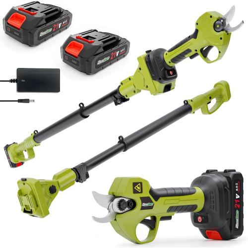 20V 2-in-1 Brushless Pole Pruning Shear with 2 Battery, Battery Powered Cordless Electric Pruning with Lubricant 11