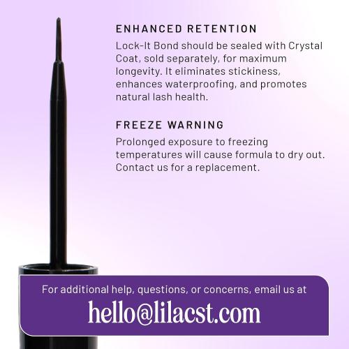 Lilac St - Lock-It-Bond (Black) - Beginner Lash Cluster Glue - Brush Tip Applicator - Strong Hold & Easy Removal - Waterproof - Sensitive Eyes Safe - Cruelty Free, Vegan, Women Founded - 0.16 fl oz