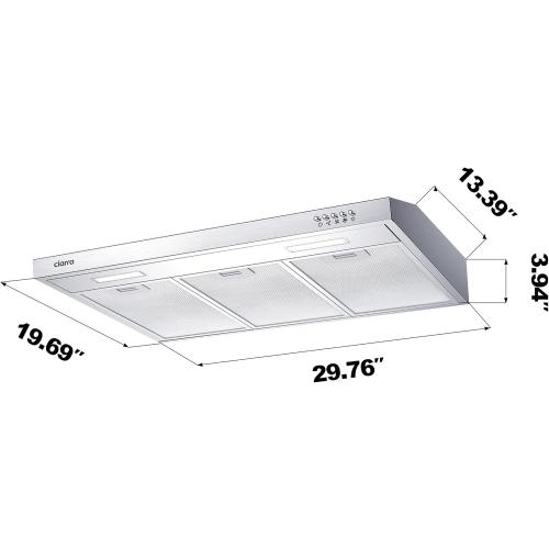 CIARRA Ductless Range Hood 30 inch Under Cabinet Hood Vent for Kitchen Ducted and Ductless Convertible CAS75918A
