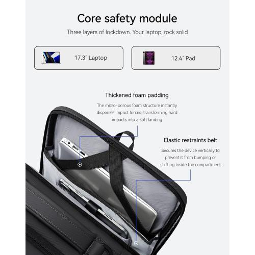 MARK RYDEN Business Backpack for Men, 17.3 Inch Laptop Backpack | Waterproof Tech Backpack with USB Charging Port, Professional Work Backpack for Travel, Office, College, Commuting, Hiking