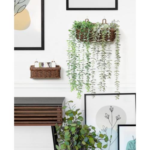 AceList Wall Hanging Basket, Boho Style Hand-Woven Hanging Storage Baskets - Set of 2, Ideal for Boho Room Decor, Kitchen, Garden, and Living Room(Brown)