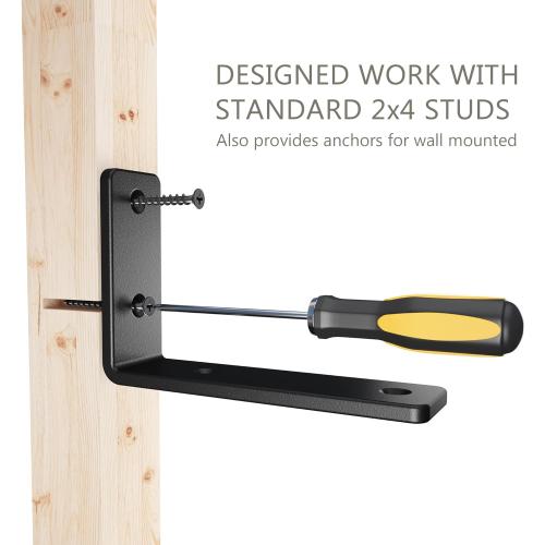 12-Pack 12 Inch Heavy Duty Shelf Brackets, Premium Floating L Bracket for Wall, Kitchen, Mantel Shelves Support | Quarter Inch (1/4) Thick | Black Powder Coated Steel