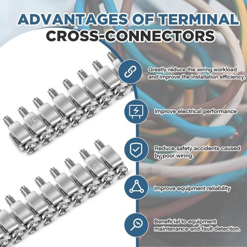 Zonon 10 Pcs FBI-10-6 Fixed Bridge Jumper 10 Pole Terminal Block Jumper Insert Pull Bridging Matching for Din Rail Terminal Block Matching UK2.5B UK5N