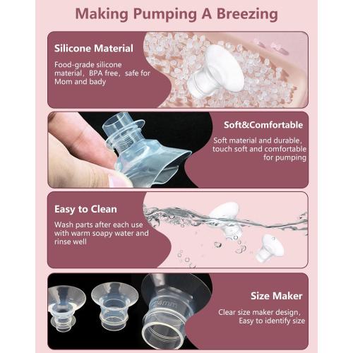 6Pcs Breast Pump Flange Insert 12mm Compatible with Momcozy/Spectra/Medela/eufy/Elvie/Lansinoh/Paruu P10 Breast Pump, Fit for Momcozy M5/M9/M6/V2 Pro/V2 pro/S12 Pro/eufy E10 S1 S1 Pro, 24mm Flange